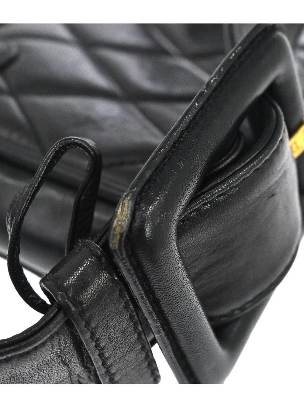 Authentic CHANEL 1991 black lambskin vintage mini belt bum bag waist 70cm - Picture 3 of 10